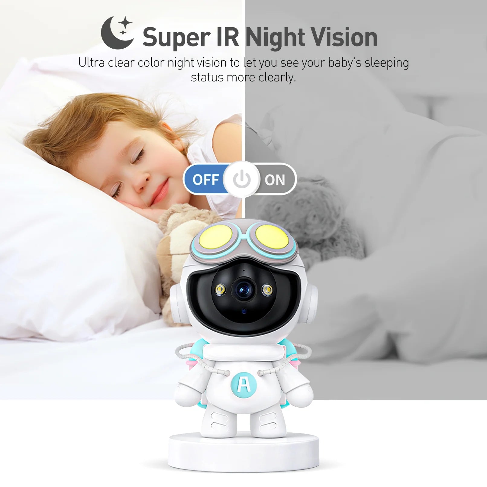 2K Indoor Security Camera for Baby Monitor, Dog Camera with Motion Detection, 2-Way Audio & Night Vision, Wifi Nanny Camera with Safety Alerts, Cloud & SD Card Storage